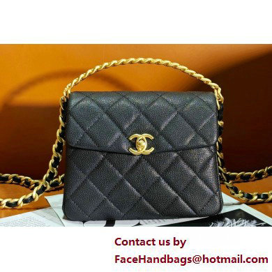 Chanel Grained Calfskin  &  Gold-Tone Metal Mini Flap Bag with Top Handle AS4472 Black 2025